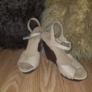 Jessica Simpson Nude Wedges 7.5